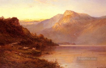 湖の夕日 アルフレッド・デ・ブリアンスキー・シニア Oil Paintings